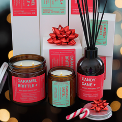 CHRISTMAS Artisan Soy Candle | CARAMEL BRITTLE | Amber Glass Jar | Gift Boxed