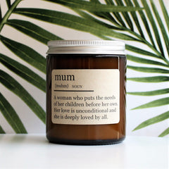 Design Your Own  | MOTHER'S DAY | DICTIONARY | Personalised | Custom | Amber Glass | Soy Candle Jar