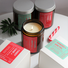 CHRISTMAS Artisan Soy Candle | CARAMEL BRITTLE | Amber Glass Jar | Gift Boxed